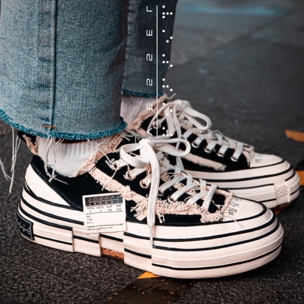 Vessel x Yohji Yamamoto Low Top Canvas Sneakers Black Men 4 Wmns 6